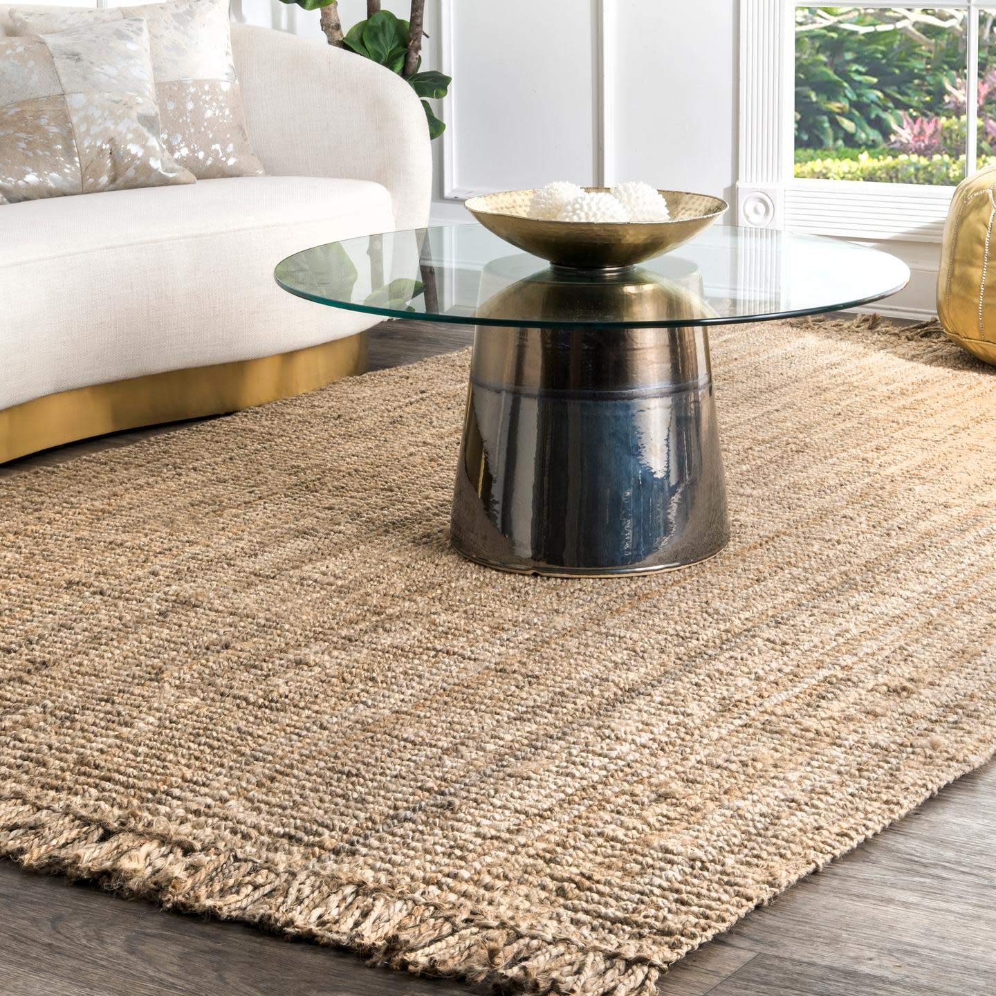 nuLOOM Natura Collection Chunky Loop Jute Runner Rug, 2' 6" x 14', Natural