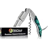 Professional Waiter’s Corkscrew by HiCoup – Jade Resin Handle All-in-one Corkscrew, Bottle Opener and Foil Cutter, the Favored Choice of Sommeliers, Waiters and Bartenders Around the World