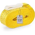 Dawnerz Industrial Lifting Sling 6600 Lbs Vertical WLL 10 ft - Eye and Eye Flat Polyester Web Lifting Sling - Crane Synthetic Strap for Construction, Boat Strap (3.5" x10')
