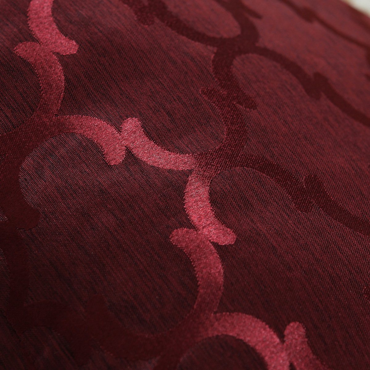 Calitime Cushion Cover Throw Pillows Case, Jacquard Quarterfoil Geometric Damask Accent, Two Sides, 18 by 18 Inches, Burgundy