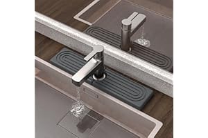AKUVU Faucet Mat for Kitchen Sink - Super Absorbent Diatomite Fast Drying Stone, Quick Drying Splash Guard,Prevents Moisture Buildup Sink, Durable Protector for Kitchen,Bathroom Counter