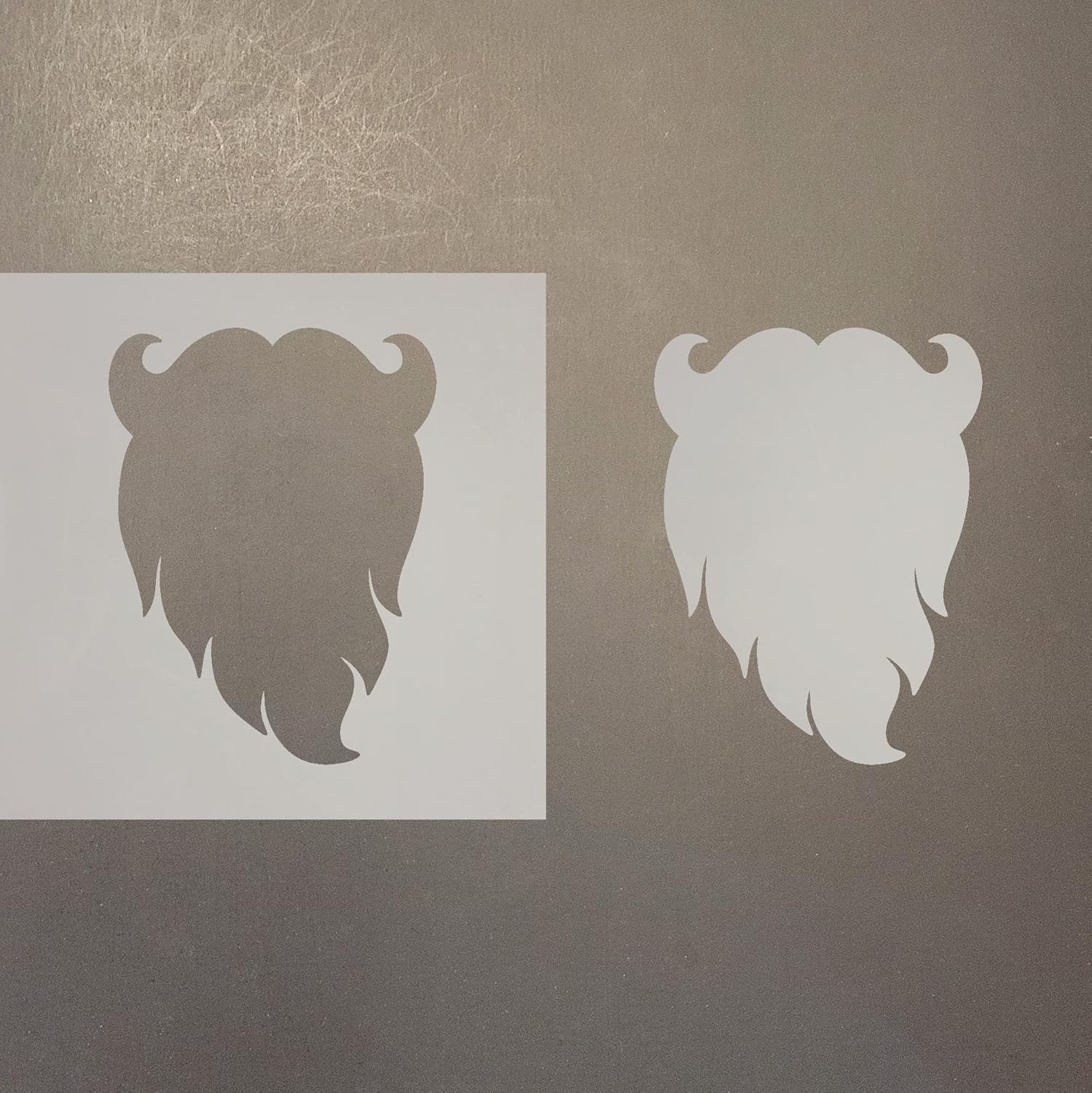 Mixed Media - Santa Beard Reusable Mylar Stencil - Art Craft Supplies 4 Inch