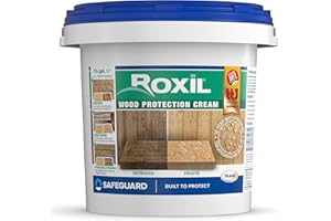Roxil Wood Waterproofing Cream: 10-Year Outdoor Clear Sealer - Treatment & Sealant for Waterproof Protection of Decking, Fence, Sheds, Furniture - 1.5 Gallon