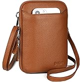 befen Genuine Leather Crossbody Cell Phone Purse for Women, Small Zip Around RFID Blocking Crossbody Wallet Bags