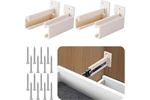 Nkiy Quen 2 Pairs Drawer Track Back Plate,ABS Drawer Rail Bracket Compatible with R7265,Drawer Slide Mounting Brackets for Track Socket Repair Replacement