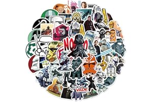 RUBANG 50pcs Star Wars Stickers for Water Bottle, Cool Movie Waterproof Vinyl Decal for Adult Teen Kids Laptop Skateboard Phone Travel Case Bike Guitar Computer Helmet