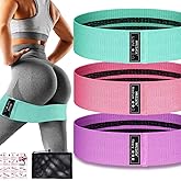 Resistance Bands for Working Out Hip and Legs, Fabric Booty Bands Set, Widen Exercise Bands for Women Men, Pilates Stretch Yo