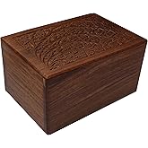 Hand-Carved Rosewood Urn Box - Extra Large
