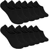 SERISIMPLE Low Cut Thin Womens Viscose Bamboo Socks No Show Invisible Non Slip with Grips Lightweight Liner Flats 6 Pairs