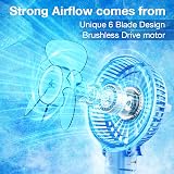 VersionTech Mini Handheld Fan Foldable Portable USB Rechargeable Blue view 3