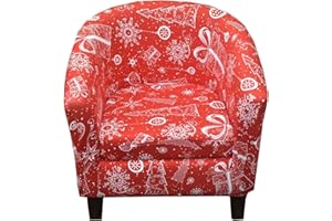 KRFOONN Club Chair Slipcover 2 Piece Stretch Printed Round Barrel Chair Covers Removable Tub Chair Slipcover with Elastic Bottom Chair Coverings Furniture Protector Cover for Living Room, B23
