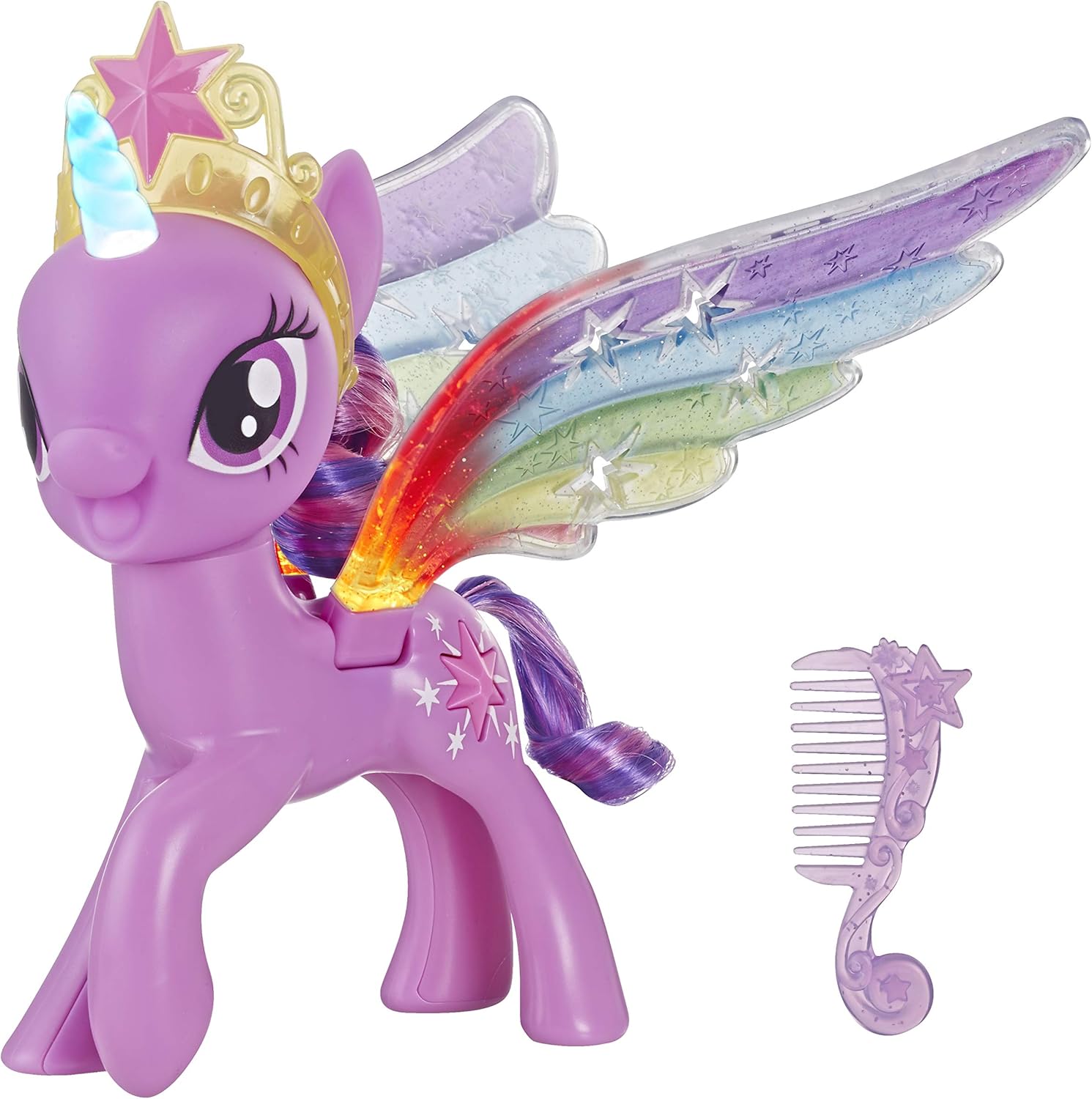 My Little Pony Toy Rainbow Wings Twilight Sparkle - Purple Pony Figure with Lights and Moving Wings, Kids Ages 3 Years Old and Up - Image 3