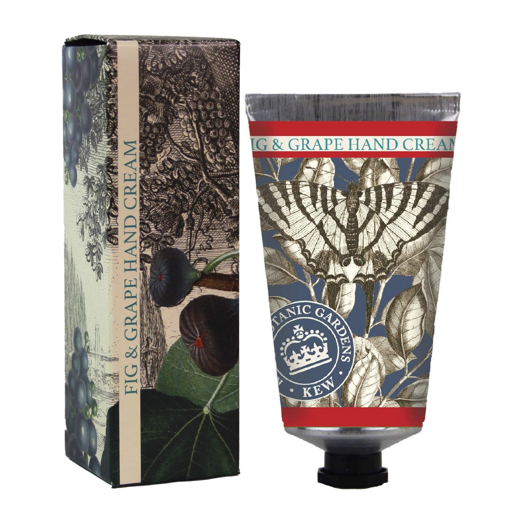 The English Soap Company Kew Gardens Fig and Grape Hand Cream - Luxury Moisturising Hand Cream with Aloe Vera, Shea Butter and Beeswax - Fruity Oriental Scent, Cruelty-Free, Made in England - 75ml
