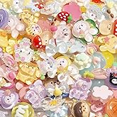 Luyoaozy 60pcs Slime Charms Cute Set for Crafts, Resin Charms Set Ornament Scrapbooking,3D Flatback Cute for Embellishments Scrapbook and Mini Decorations (Multi-Colors)