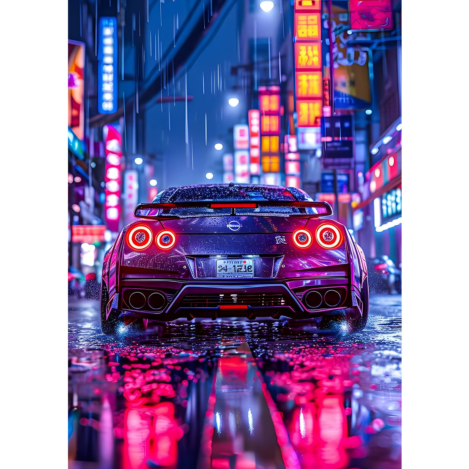 MXJSUA Sports Car Diamond Painting Kits for Adults, 5D Diamond Art Kits for Beginners, DIY Full Drill Picture with Diamond for Home Wall Decor, 30x40cm