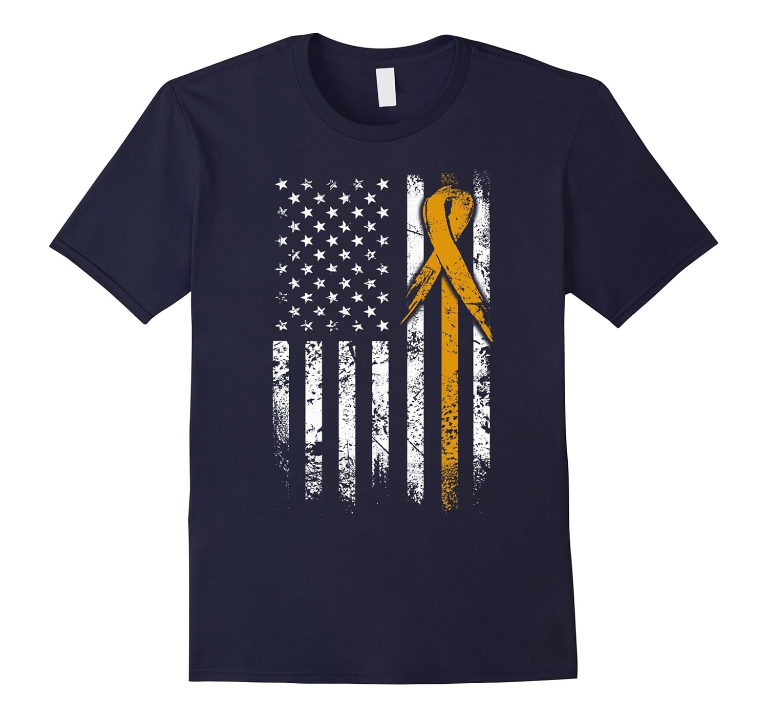 Multiple Sclerosis Awareness T-Shirt, American Flag Grunge-Rose