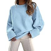 PRETTYGARDEN Women's Fall Oversized Sweaters Casual Crewneck Pullover Long Sleeve Fuzzy Chunky Knit Tops Blouse