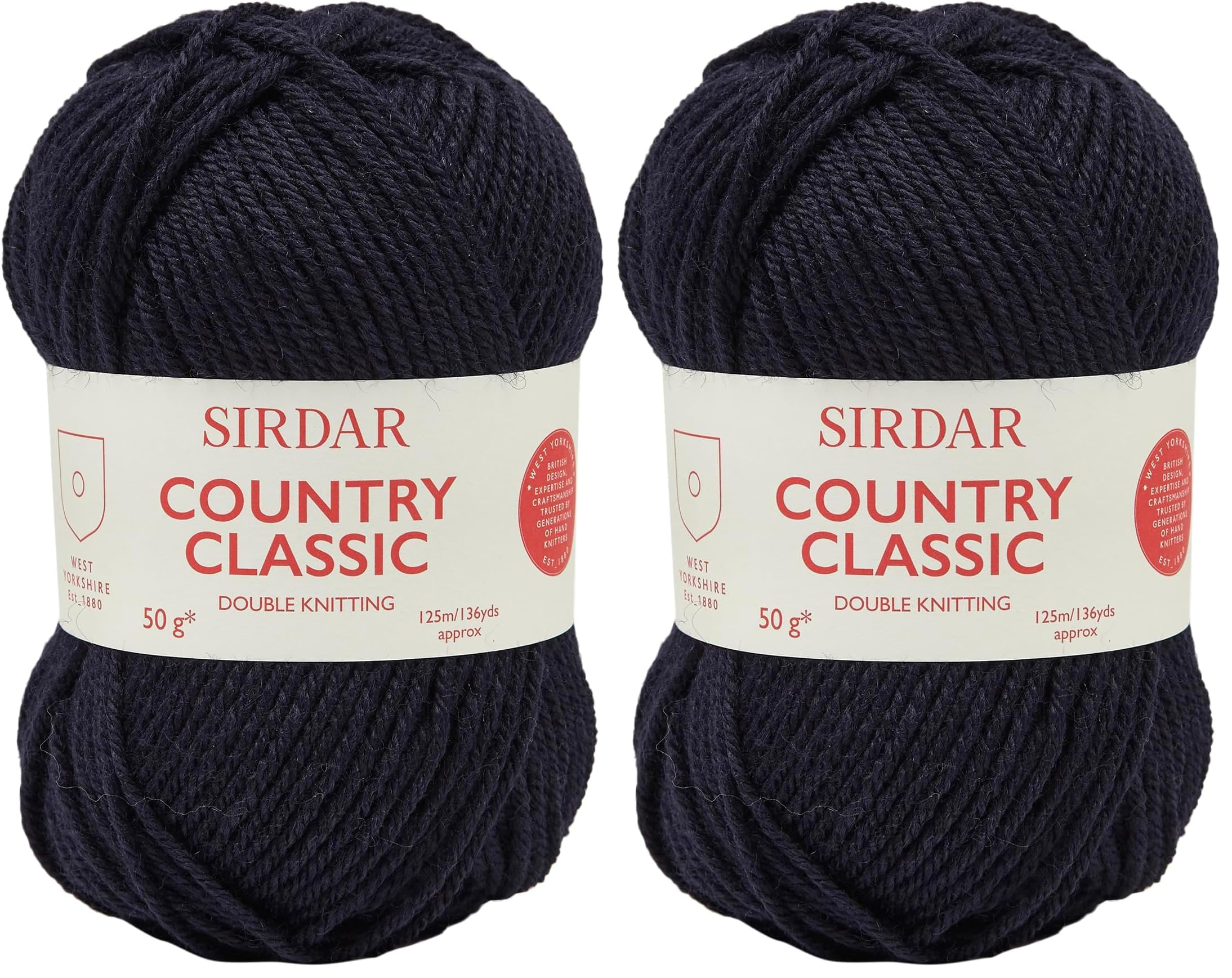 Sirdar Country Classic DK Double Knitting, Navy (852), 50g (Pack of 2)