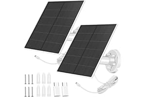 SANKABA Solar Panel for Security Camera,5W USB Solar Panel for DC 5V Security Camera with Micro USB or USB-C Port,IP65 Waterproof Solar Charger for Camera with 360°Adjustable Mounting(2 Pack)