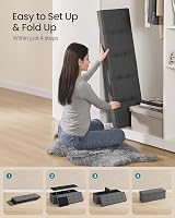 SONGMICS MAZIE Storage Ottoman Bench 110 cm Folding Foot Rest Dark Grey LSF80GYZ view 7