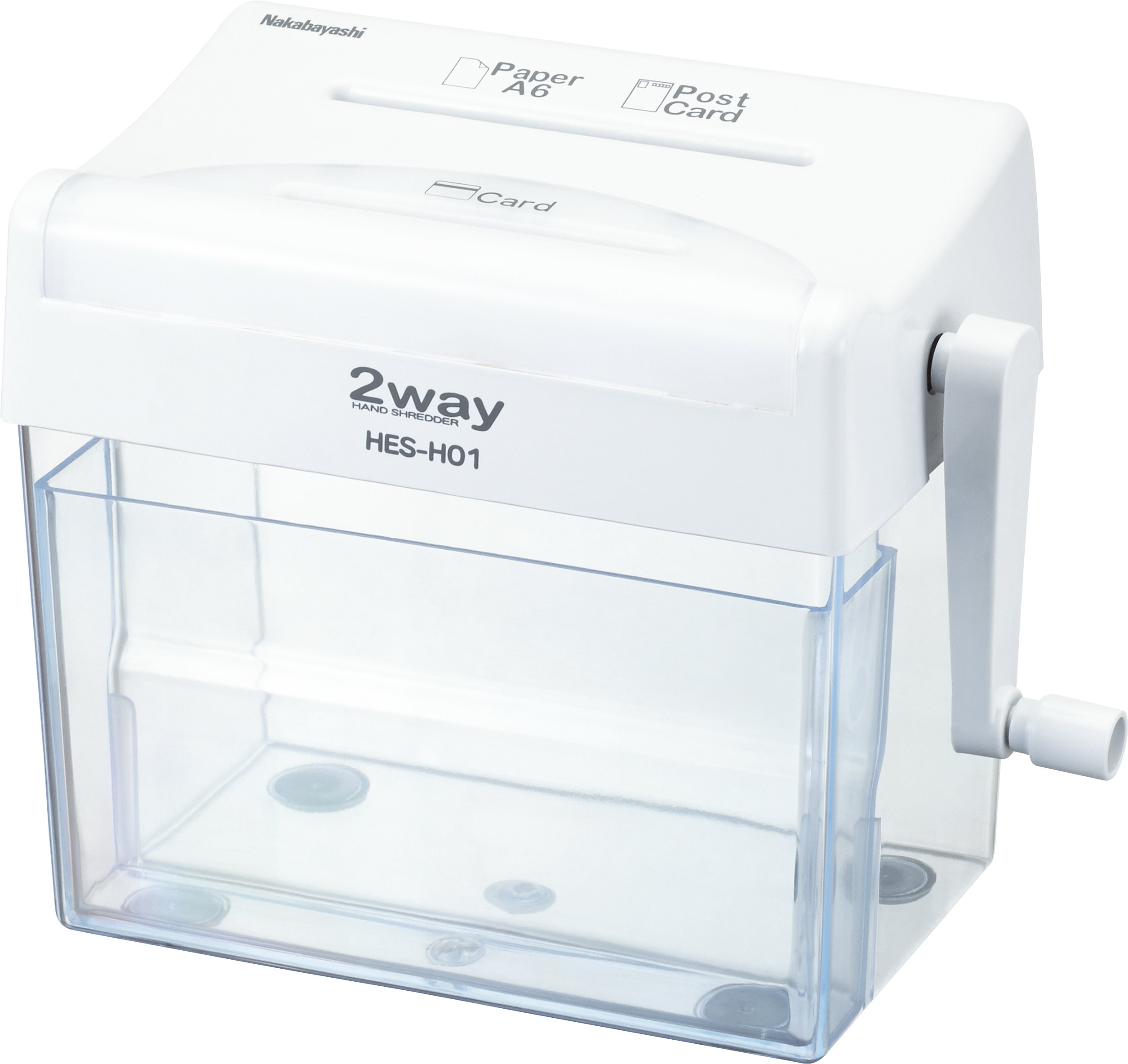 ナカバヤシ ハンドシュレッダー 家庭用 卓上 クロスカット コンパクト ホワイト HES-H01W商品画像