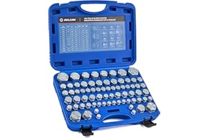 ZELCAN Hydraulic Hose Cap & Plug Kit, 144-Piece JIC & ORFS Plug and Cap Assortment Kit for Dash Size 4 6 8 10 12 16, Heavy-Du