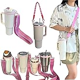 Removable Water Bottle Carrier Strap For Stanley Cup 40/30/20 oz Tumbler,Holder with Strap Accessories Lanyard Also for for Owala/Hydro Flask/Simple Modern/Yeti Insulated Water Bottle 16-46 Oz Pink