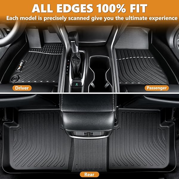AIPOIL® FLOOR MATS & CARGO LINER SET FOR KIA STINGER AWD MODELS 2018-2024 | TPE ALL WEATHER PROTECTION HEAVY DUTY NON-SLIP AUTOMOTIVE | FULL SET FLOOR LINERS ACCESSORIES, BLACK