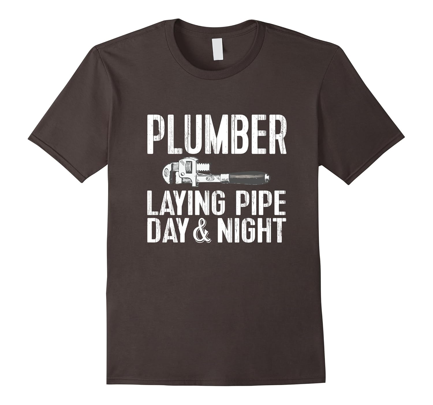 Funny Plumbing Tee Plumber Laying Pipe Day & Night Tee