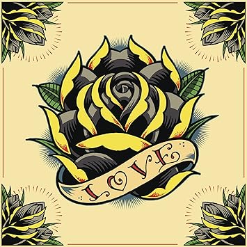 Amazon Com Pretty Tattoo Art Rose Love Banner Cartoon Vinyl Decal
