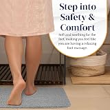 Dikots Soft Shower Bath Mat Non Slip 60x40 cm Grey Loofah PVC view 6