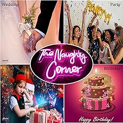 QiaoFei LED "The Naughty Corner" Neon Sign Pink