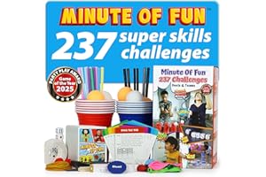 Funwares Original 237 Minute of Fun Games - Minute to Win It Family Party & Travel for Kids & Adults, 2-12 Players! Ready to Play Right Out of The Box!