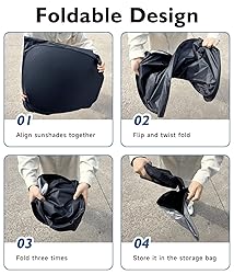 BIBLOZ Car Windshield Sun Shade for Toyota Tundra