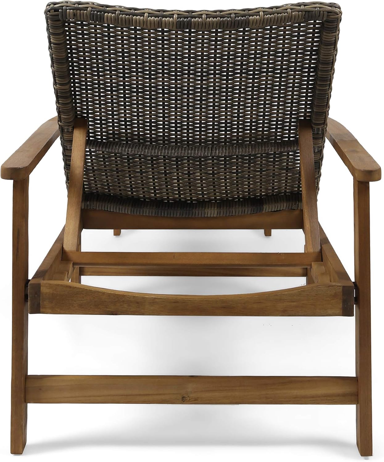 short outdoor chaise lounge on Patio Furniture Accessories Kyle Outdoor Rustic Acacia Wood Chaise Lounge With Wicker Seating Natural And Gray Patio Lawn Garden