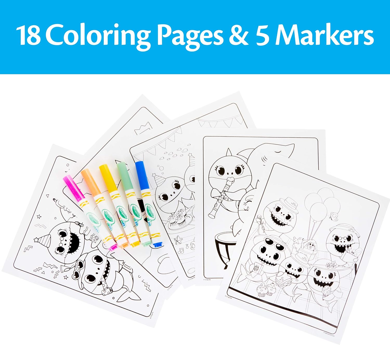 Crayola Baby Shark Wonder Pages,​ Mess Free Coloring Gift, Stocking Stuffers for Toddlers: Toys & Games