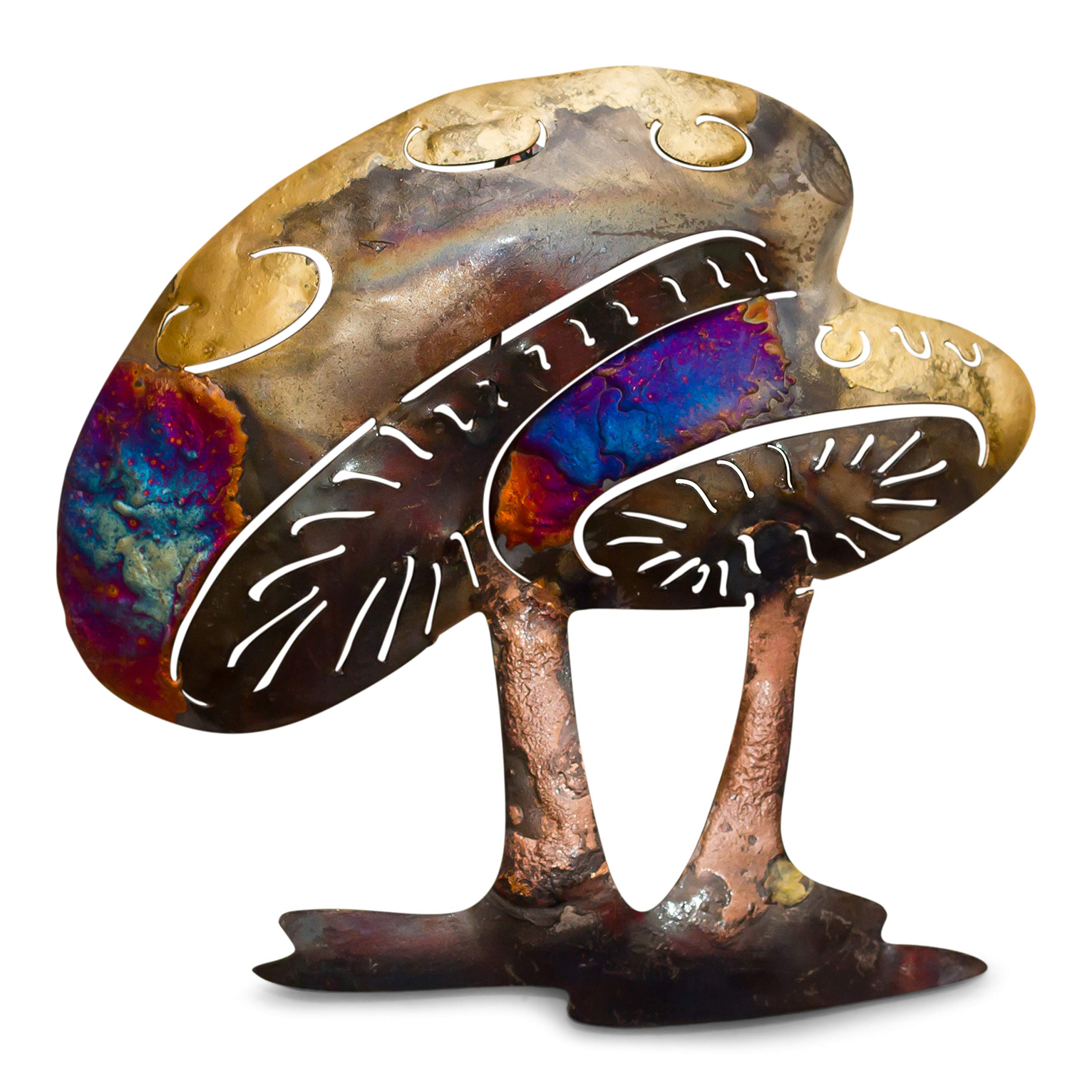 Tumia LAC Mushrooms - Recycled metal wall hanging decoration - 18cm - handmade