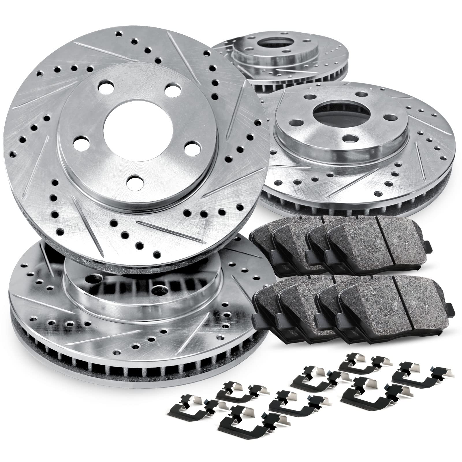 R1 Concepts WHPN1-13021 - Drilled And Slotted Black Disc Brake Rotor Set - View #2