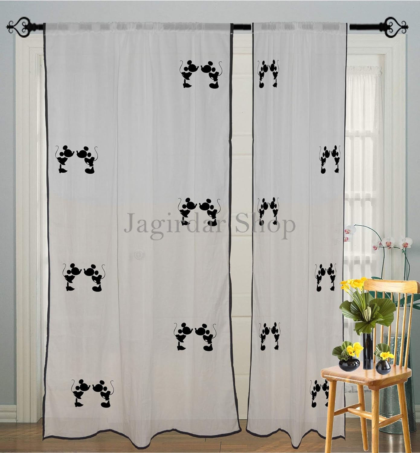 Amazon Com Mickey Mouse Curtain Kids Room Curtain Cartoon Print