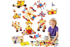 cossy 198 PCS STEM Building Toys for Kids, Construction Building Blocks, Educational Toys for 3-5 4-8 5-7 6-8 Year Old, Creative Games, Engineering, STEM Kits