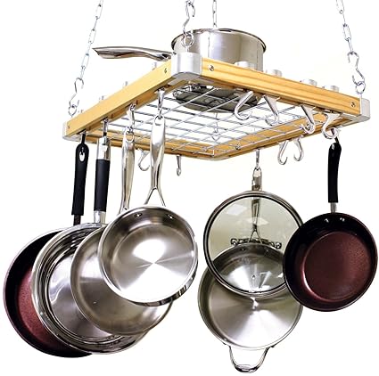 Kitchen Ceiling Hanging Pot And Pan Rack Chandelier Style Cooking