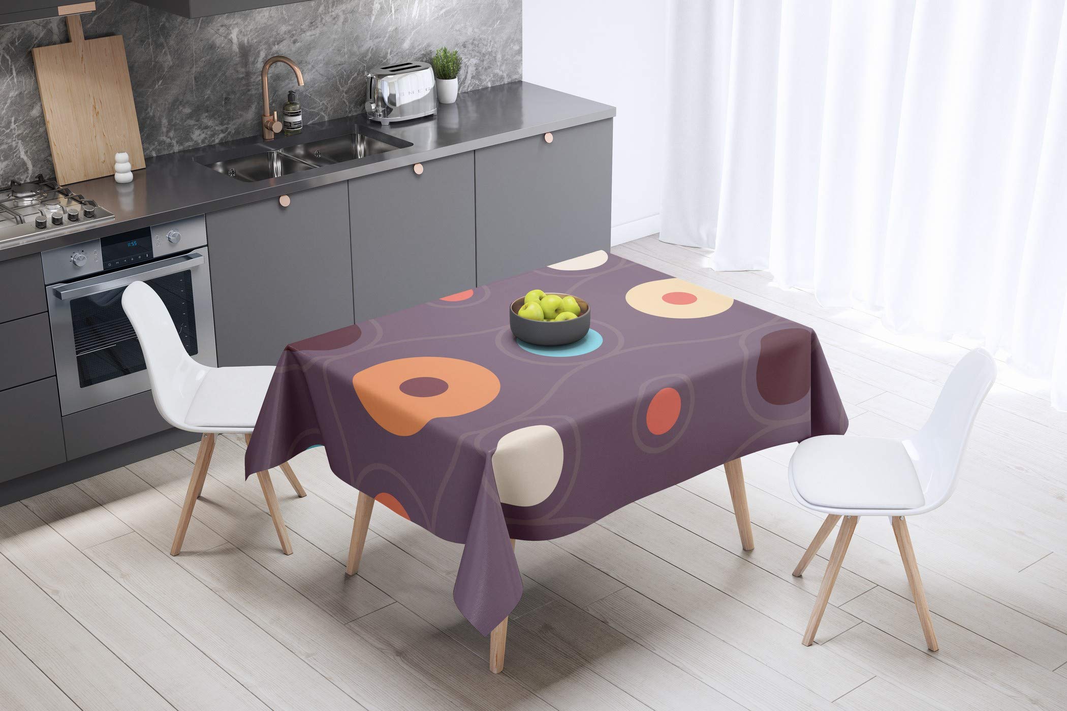 Bonamaison Kitchen Decoration, Tablecloth, 140cm x 140cm - Designed and Manufactured in Turkey