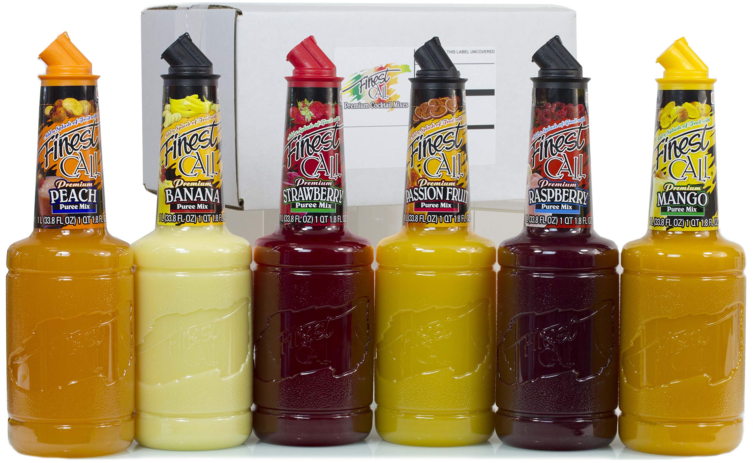 Finest Call Premium Fruit Puree Drink Mix, 1 Liter Bottles (33.8 Fl Oz