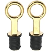 Nayciiy 2 Pcs Boat Plug Snap Handle Boat Drain Plug Rubber Plugs with Brass/Stainless Steel Handle Marine Twist Plug Boat Accessories