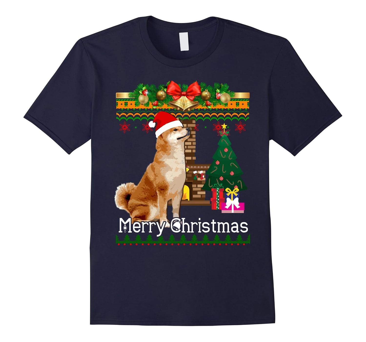 Ugly Christmas Sweater Shiba Inu T Shirt Funny Dog Shirt Teevkd