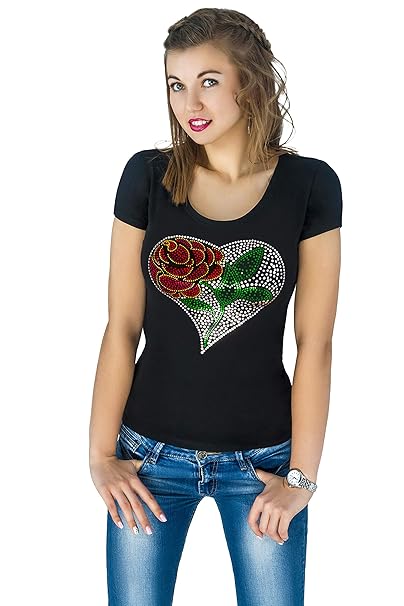 camiseta lentejuelas mujer