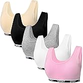 ABTRAV Girls Sports Bras Cotton Training Underwear with Removable Pads Teenage Crop Vest for 8-15 Years