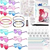 Relaxweex 12 Sets Popular Singer Party Favors in My Era Friendship Gifts DIY Sunglasses Friendship Bracelets Disco Keychain for Women Fans Party Supplies Birthday Decorations