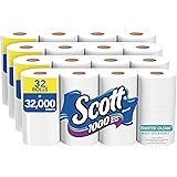 Scott 1000 Trusted Clean Toilet Paper, 32 Rolls (4 Packs of 8), 1,000 Sheets Per Roll, Septic-Safe, Bath Tissue Made Sustaina