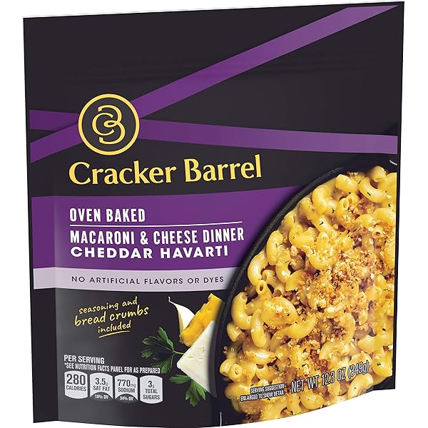 CRACKER BARREL OVEN BAKED CHEDDAR HAVARTI MACARONI AND CHEESE DINNER (12.3 OZ POUCH)